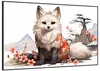 Wallario Wandbild Fuchs mit Kirschblüten, Größe: 70,30 x Produktbild-Vorschau 2