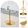 Tisch-Stuhl-Set, Glastisch Ø85cm, Metallstütze, 2 Produktbild-Vorschau 9