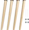 4x sossai Holzfüße rund - schräge Ausführung 71cm Buche Produktbild-Vorschau 1