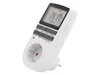 A white digital timer plug with a digital display and buttons, shown against a white background. Produktbild-Vorschau