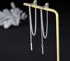 925 Sterling Silber Bar Tropfen Ohrringe Kette für Frauen Produktbild-Vorschau 6