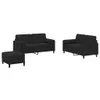 The Living Store 3-tlg. Sofagarnitur mit Kissen Schwarz Produktbild-Vorschau 3