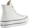 A white Converse Chuck Taylor All Star Lift Leather High sneaker is shown from the side and back. Produktbild-Vorschau