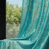 2 pezzi tende di velluto opaco, blu verde tenda, stampa oro Anteprima dell’immagine prodotto 5