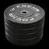 A stack of black weightlifting plates with white text. Produktbild-Vorschau