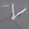 A close-up of a grey fabric with white ties, indicating a feature of the product. Voir les images du produit