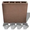 vidaXL Garten-Hochbeet mit 4 Töpfen Poly Rattan Braun Produktbild-Vorschau 11