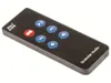 A black remote control with blue and red buttons, placed on a white background. Anteprima dell’immagine prodotto