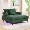 Abrihome chaise longue in velluto con cuscini e schienale, Anteprima dell’immagine prodotto 2