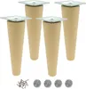 4x Holzfüße Möbelbein gerade 18 cm Buche roh mit Produktbild-Vorschau 1