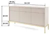 Moderne Geriffelte Kommode KIOTO K3D3SZ Kaschmir Gold Produktbild-Vorschau 3