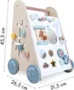 A wooden activity walker for babies with various interactive elements. Náhled obrázku produktu