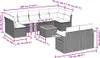 vidaXL 10-tlg. Garten-Sofagarnitur mit Kissen Schwarz Poly Produktbild-Vorschau 8