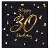 Serwetki urodzinowe Happy 30 Birthday czarne, 33 cm 20 Podgląd zdjęcia produktu 2