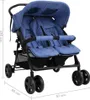 vidaXL Zwillingskinderwagen Marineblau Stahl Produktbild-Vorschau 12