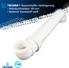 A white plastic pipe extension for a sink drain. Produktbild-Vorschau