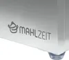 A close-up view of a stainless steel food container with a logo. Produktbild-Vorschau