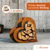 M Herz aus Metall liegend Holz Regal Rost Edelrost Produktbild-Vorschau 2