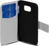 A light gray flip-style phone case with two blue credit cards inserted into a slot. Produktbild-Vorschau