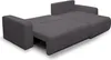 A dark gray sofa bed is shown from a slightly elevated side angle, with the bed extended. Voir les images du produit
