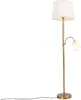 Klasyczna lampa podłogowa brązowa z białym materiałowym Podgląd zdjęcia produktu 5