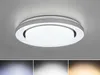 LED-Deckenleuchte - Schwarz - Weiß - Kunststoff - Ø 38 cm - Produktbild-Vorschau 2