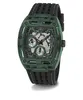 A green and black Guess watch with a silver dial is shown against a white background. Anteprima dell’immagine prodotto
