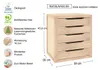 Cassettiera Natura, contenitore in legno di pino con 5 Anteprima dell’immagine prodotto 7