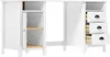 A white desk with drawers and shelves, shown from the front. Náhľad obrázku produktu