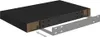 A black shelf unit with a mounting bracket shown separately. Podgląd zdjęcia produktu