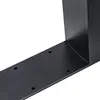 Close-up of a black metal table leg with mounting holes. Náhled obrázku produktu