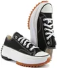 A pair of black Converse Run Star Hike sneakers with white laces and thick white soles, shown against a white background. Podgląd zdjęcia produktu