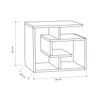 A line drawing of a modern side table with dimensions indicated. Produktbild-Vorschau