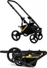 A baby stroller shown in two states: unfolded and folded. Produktbild-Vorschau