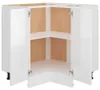 vidaXL Eckunterschrank Lyon Hochglanz-Weiß 75,5x75,5x81,5 Produktbild-Vorschau 5