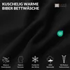Biber Bettwäsche 240x220 Schwarz Uni Flanell Bettwäsche Produktbild-Vorschau 3