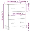 vidaXL Kredens dąb sonoma 69,5x34x90 cm Materiał Podgląd zdjęcia produktu 8