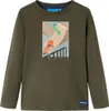 Kinder-Langarmshirt Khaki Gr. 104 mit Skateboard-Aufdruck Produktbild-Vorschau 1