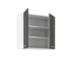 Küche Hängeschrank 80 Lara Grau Hochglanz + Weiss matt Produktbild-Vorschau 2