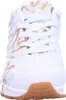 Front view of a white sneaker with gold accents. Anteprima dell’immagine prodotto
