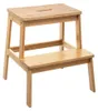 Taboret, stołek 2-stopniowy, bambusowy, pomocnik, drabinka Podgląd zdjęcia produktu 8