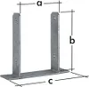 A diagram of a metal post anchor with dimensions labeled. Produktbild-Vorschau
