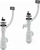 Spültisch Siphon mit Überlauf Spülmaschine Edelstahl Gitter Produktbild-Vorschau 3