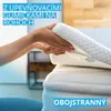 Hands are shown placing a mattress topper onto a mattress. Náhľad obrázku produktu