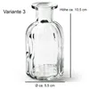 6 x Vasen aus Glas in geriffelter Optik, klar H 10,5 cm - Ø Produktbild-Vorschau 3