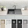 Granitspüle 76x44 Schwarz gesprenkelt – beidseitig Produktbild-Vorschau 1
