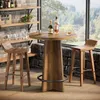 Okrągły stolik barowy Tribesigns, drewniany stolik bistro o Podgląd zdjęcia produktu 4
