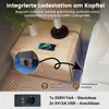 A bedside table with a phone charging on it, and a close-up inset of the integrated power outlet and USB ports. Náhled obrázku produktu