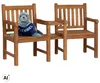 Gartenbank Feierabendbank Teak 160 cm mit Tisch Massivholz Produktbild-Vorschau 6