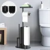 Edelstahl Klopapierhalter Stehend mit Klobürste - mit WC Produktbild-Vorschau 9